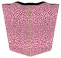 Pink Leopard Decoupage Wastebasket and Optional Tissue Box Cover - Wastebasket Sets - The Well Appointed House