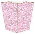 Pink Waverly Scroll Wastebasket and Optional Tissue Box Cover - Wastebasket Sets - The Well Appointed House