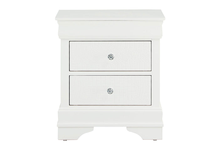 Pompei - Croc Nightstand - Metallic White