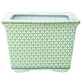 Porcelain Green Fish Scale Cachepot - Decorative Objects - The Well Appointed House