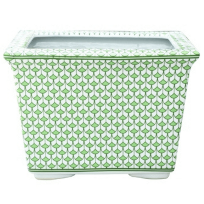 Porcelain Green Fish Scale Cachepot - Decorative Objects - The Well Appointed House