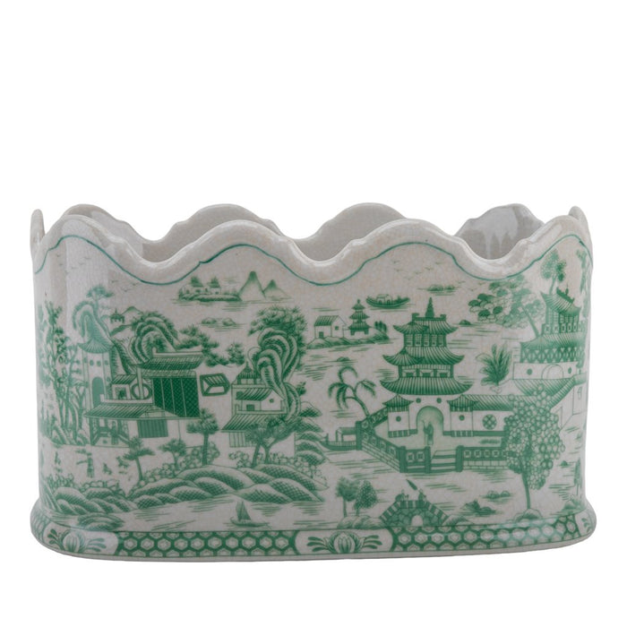 Porcelain Planter in Green Willow - The Well Appointed House