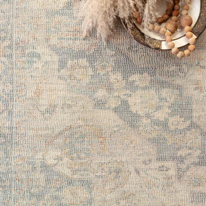 Priya Bone / Bluestone Area Rug - The Well Appointed House