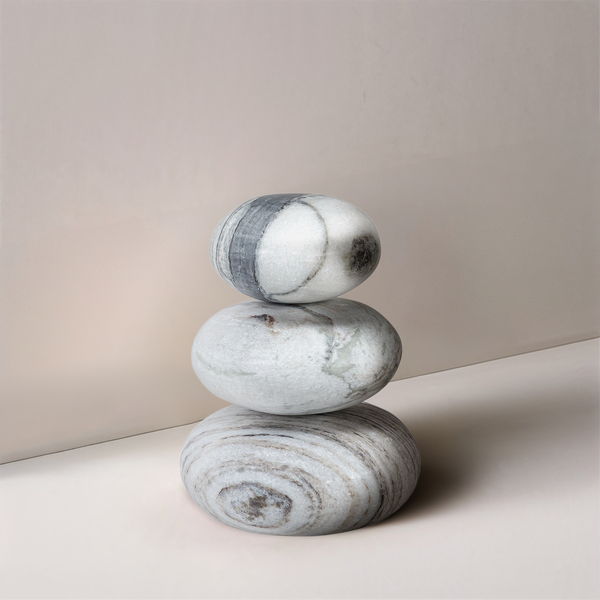 Pumpkin - 3 Piece Marble Decorative Object - Panda