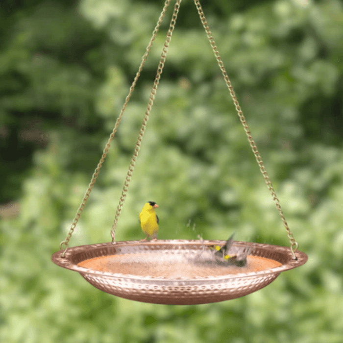Pure Copper 18" Hanging Bird Bath - Birdhouses - The Well Appointed House