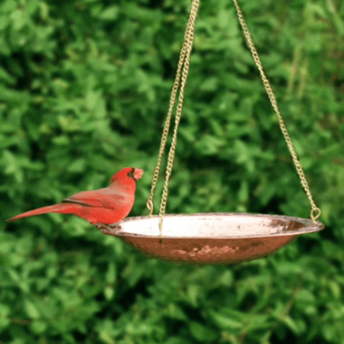Pure Copper 18" Hanging Bird Bath - Birdhouses - The Well Appointed House