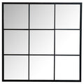 Quetzal - Square Window Pane Wall Mirror - Black