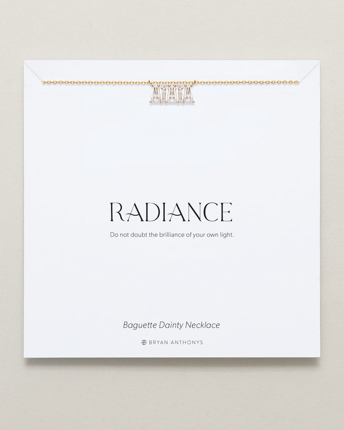 Bryan Anthonys Radiance Collection Baguette Dainty Necklace Gold