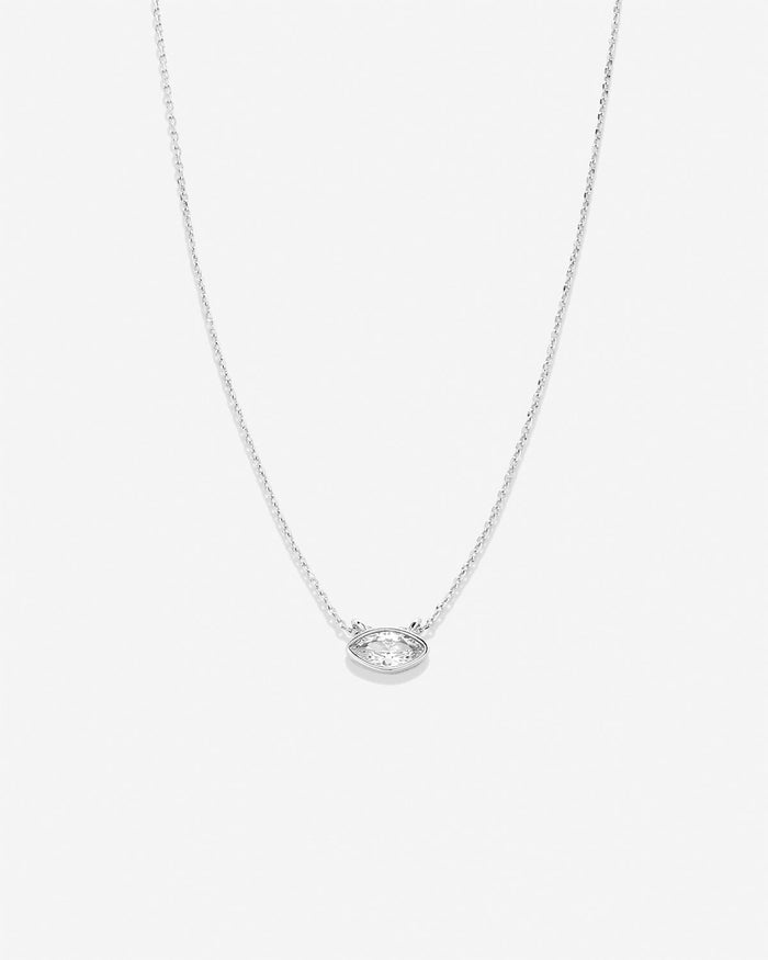 Bryan Anthonys Radiance Collection Marquis Solitaire Necklace Silver