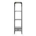 Raziela - TV Stand Side Pier - Concrete Gray & Black