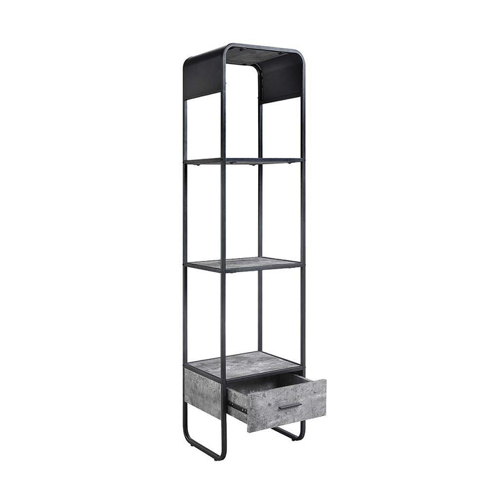 Raziela - TV Stand Side Pier - Concrete Gray & Black