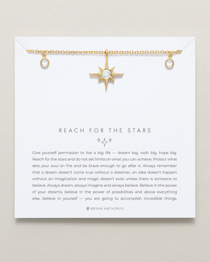 Bryan Anthonys Reach For The Stars Gold Choker With Crystals On Card