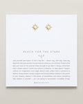 Bryan Anthonys Reach For The Stars Gold Earrings With Crystals On Card