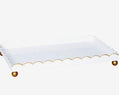 Rectangular Metal Scalloped Edge Tray with Gold Detailing - Decorative Trays - The Well Appointed House