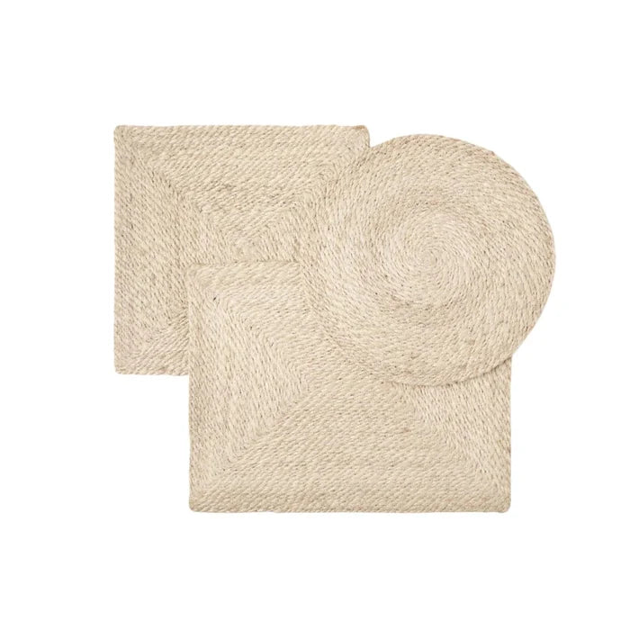 Rectangular Natural Twisted Jute Woven Placemats - Placemats & Napkin Rings - The Well Appointed House