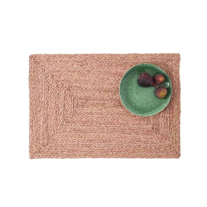 Rectangular Pink Raffia Placemats - Placemats & Napkin Rings - The Well Appointed House