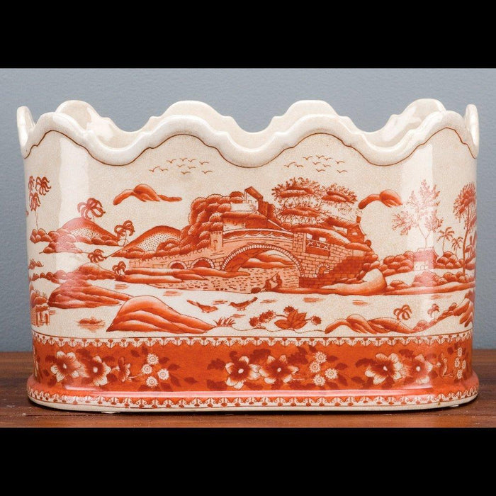 Red and White Willow Porcelain Planter - Indoor Planters - The Well Appointed House