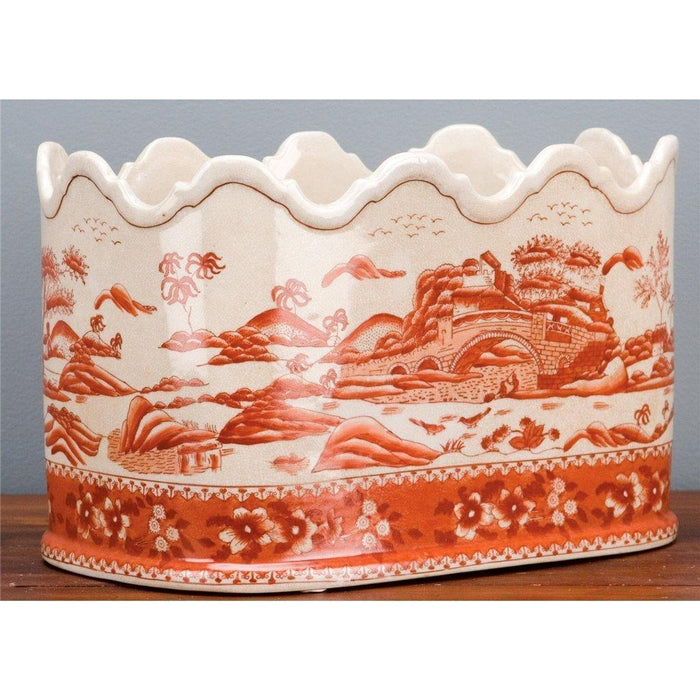 Red and White Willow Porcelain Planter - Indoor Planters - The Well Appointed House