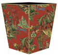 Red Chinoiserie Decoupage Wastebasket and Optional Tissue Box Cover - Wastbaskets Sets - The Well Appointed House