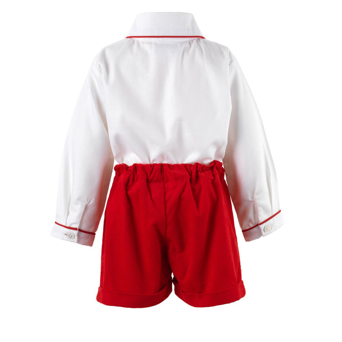 Red Cord Short & Shirt Set - The Well Appointed House