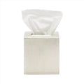 Pigeon & Poodle Redon Matte Silver Ribbed Metal Tissue Box Cover - Bath Accessories - The Well Appointed House