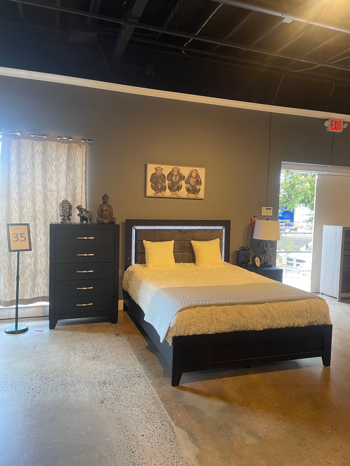 Reid - Bed With LED - Black