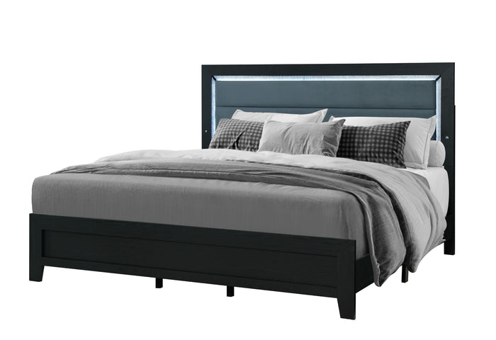 Reid - Bed With LED - Black
