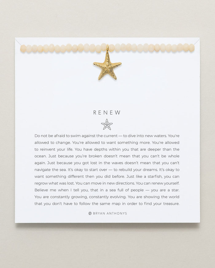 Bryan Anthonys Gold Beaded Renew Necklace On Card