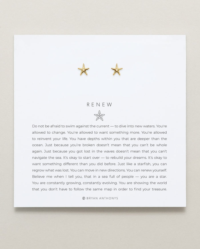 Bryan Anthonys Gold Renew Stud Earrings On Card