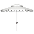 Resort Inspired 9 Foot Round Double Top Crank Umbrella in White - Outdoor Umbrellas - The Well Appointed House