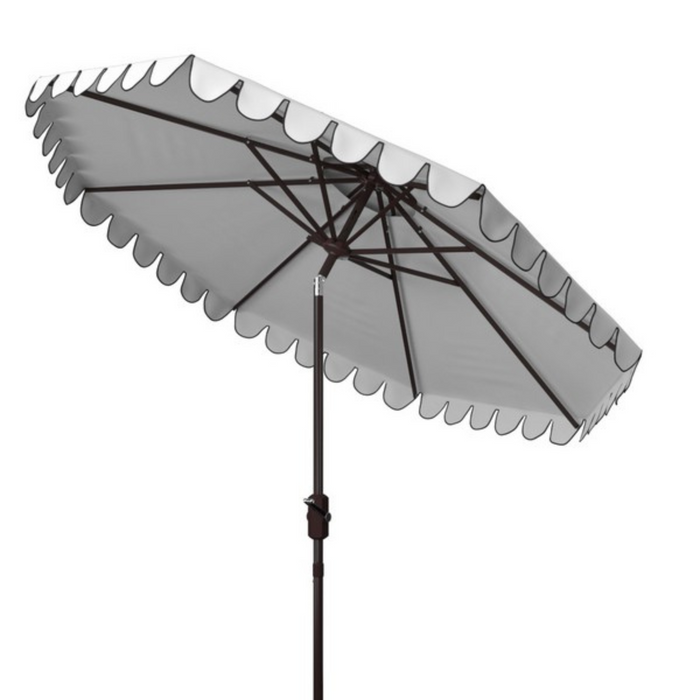 Resort Inspired 9 Foot Round Double Top Crank Umbrella in White - Outdoor Umbrellas - The Well Appointed House