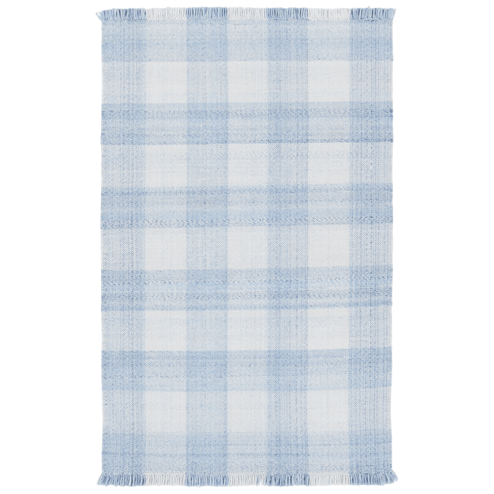 Respite Blue Plaid Handwoven Area Rug - Available in a Variety of Sizes - Rugs - The Well Appointed House
