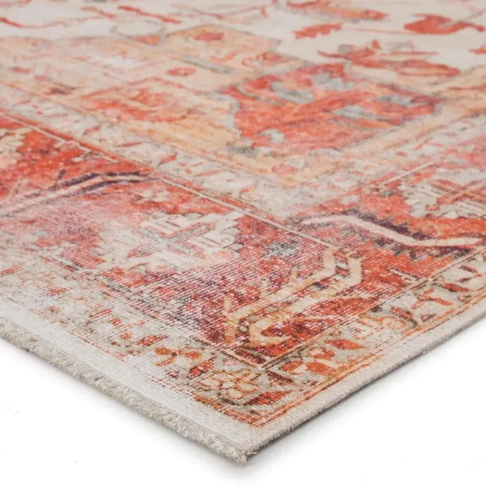 Rhoda Rea Rug in Orange and Gray - Rugs - The Well Appointed House