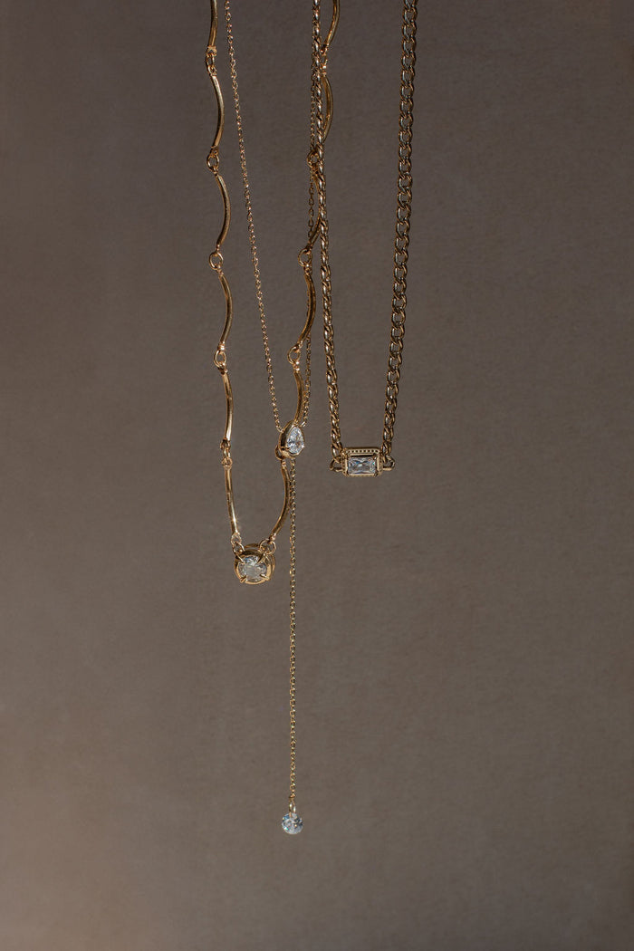 Bold gold cuban chain necklace from the Beads by Tara Rocky set