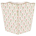 Rose Stripe Wastebasket and Optional Tissue Box Cover, Can Be Personalized - The Well Appointed House