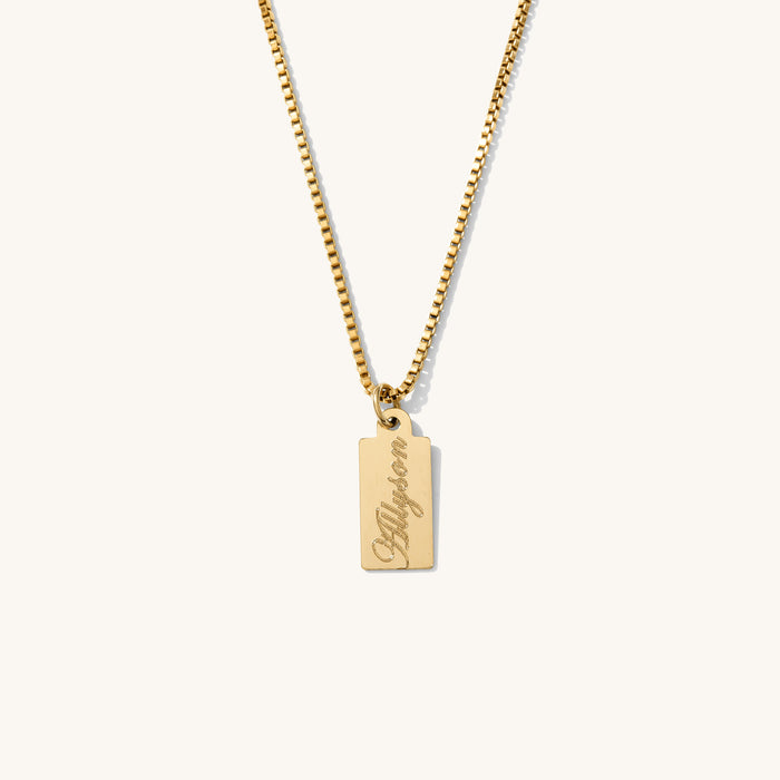 Rosie petite tag necklace in gold fill by Beads by Tara, made for layering