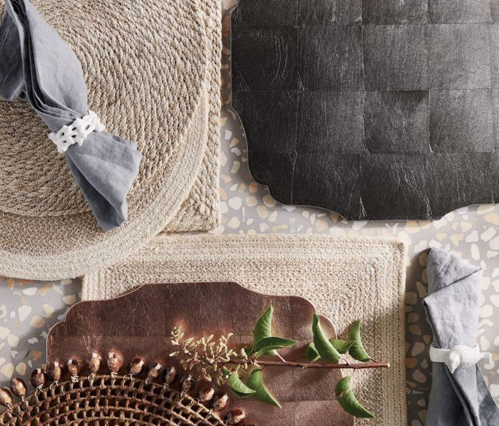 Round Dark Jute Woven Placemats - Placemats & Napkin Rings - The Well Appointed House