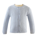 Round Neck Moss Stitch Cardigan, Blue