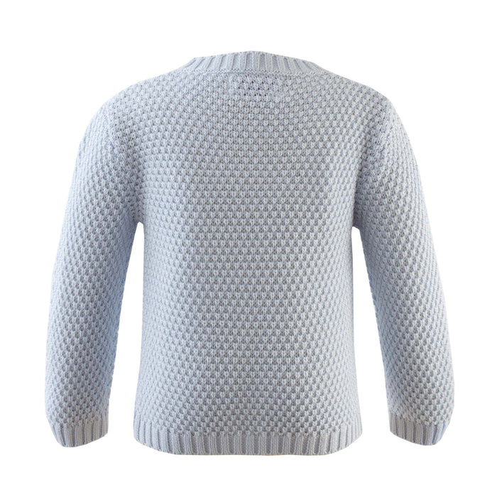 Round Neck Moss Stitch Cardigan, Blue