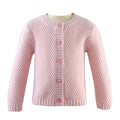 Round Neck Moss Stitch Cardigan, Pink