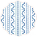Round Scalloped Placemat, Boxwood Garden - Delft Blue - The Well Appointed House