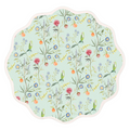 Round Scalloped Placemat, Jardin de Fleurs - Sage - The Well Appointed House