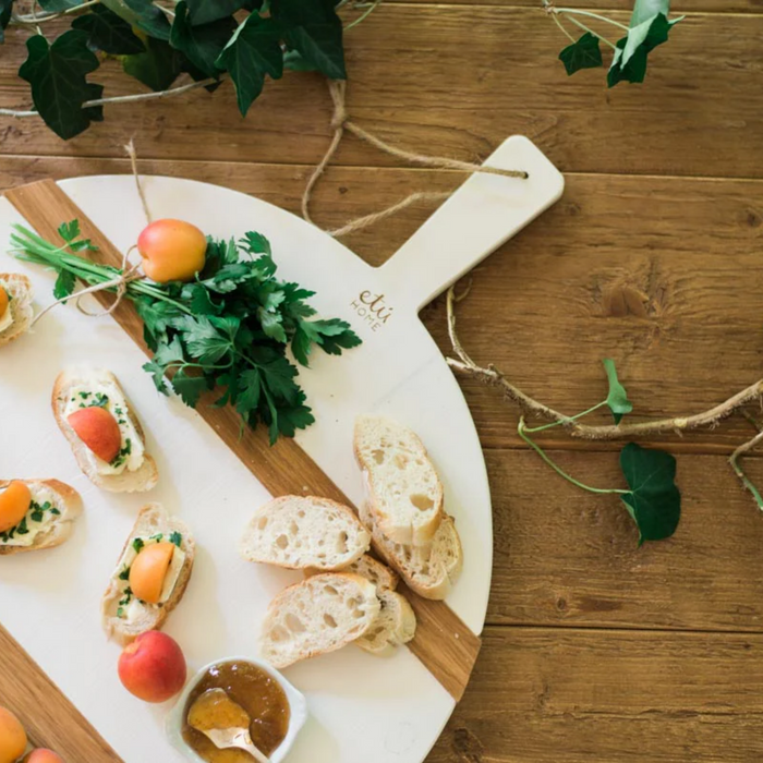Round White Mod Charcuterie Board - The Well Appointed House