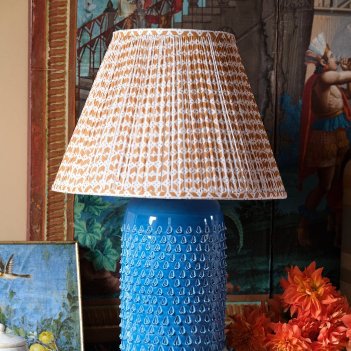 Roxbury Fabric Lampshade in Orange & White - Lamp Shades - The Well Appointed House