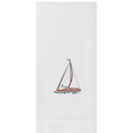 Set of 2 Sailboat Embroidered Hand Towels - Hand Towels - The Well Appointed House
