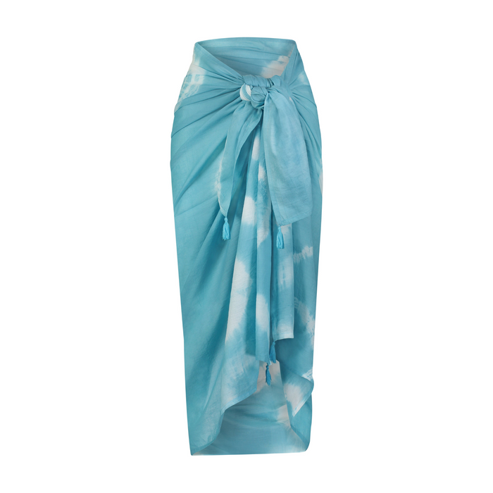 Saline Cotton Pareo in Aqua - The Well Appointed House