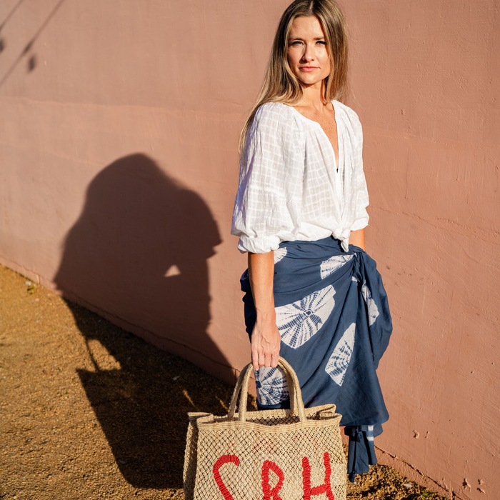 Saline Cotton Pareo in Indigo - The Well Appointed House