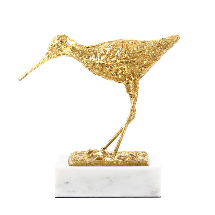 Sandpiper Bird Statue in Gold Leaf - The Well Appointed House