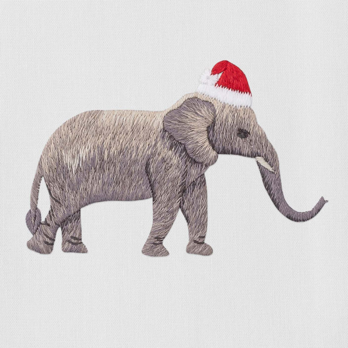 Set of 4 Santa Hat Elephant Christmas Hand Towels - The Well Appointed House