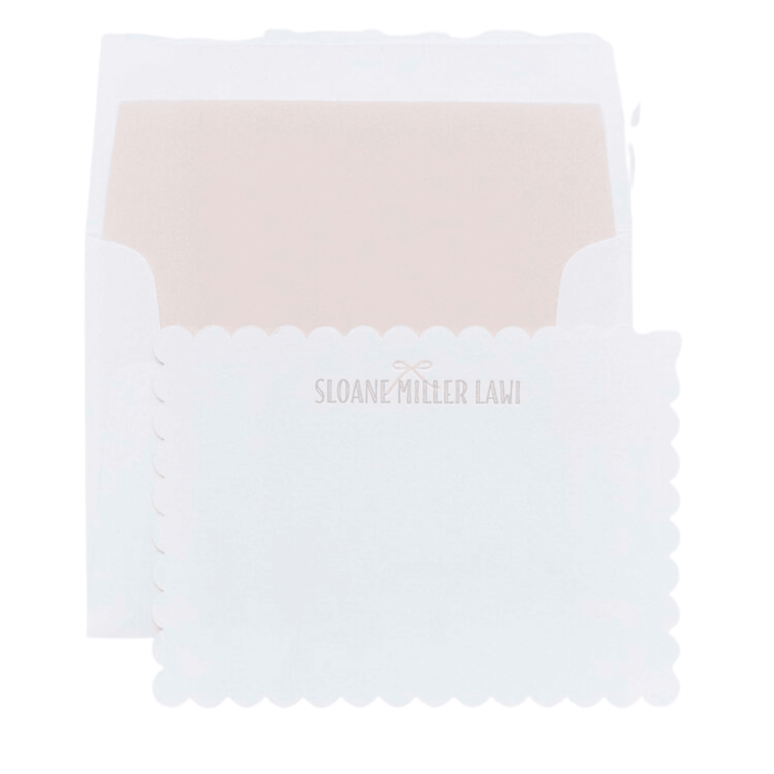 Scallop Edge Personalized Stationery - M149 - Stationery - The Well Appointed House